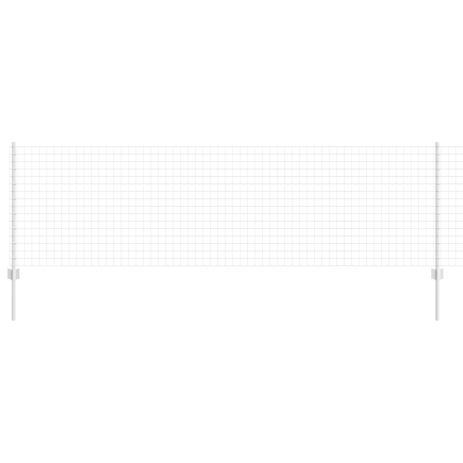 Stängsel med stolpe Silver 0,8 x 25 m Stål