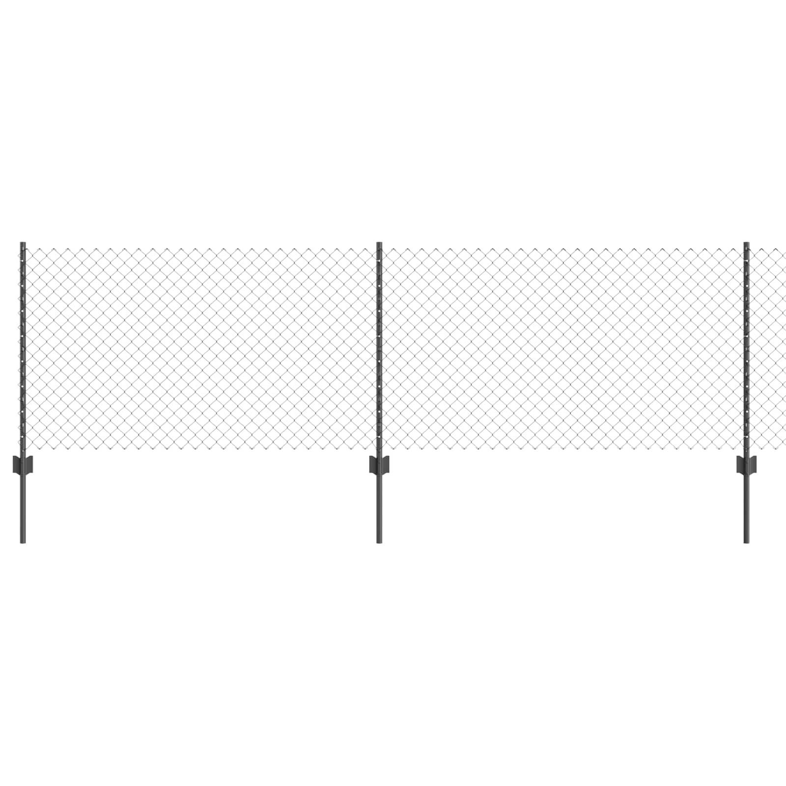 Stängsel med stolpe Grå 0,8 x 10 m Stål och PVC