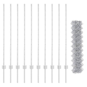 Stängsel med stolpe Silver 1,2 x 10 m Stål
