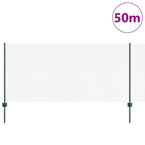 Stängsel med stolpe Grön 1 x 50 m Stål och PVC