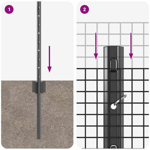 Stängsel med stolpe Grå 0,4 x 10 m Stål och PVC
