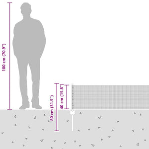 Stängsel med stolpe Grå 0,4 x 10 m Stål och PVC