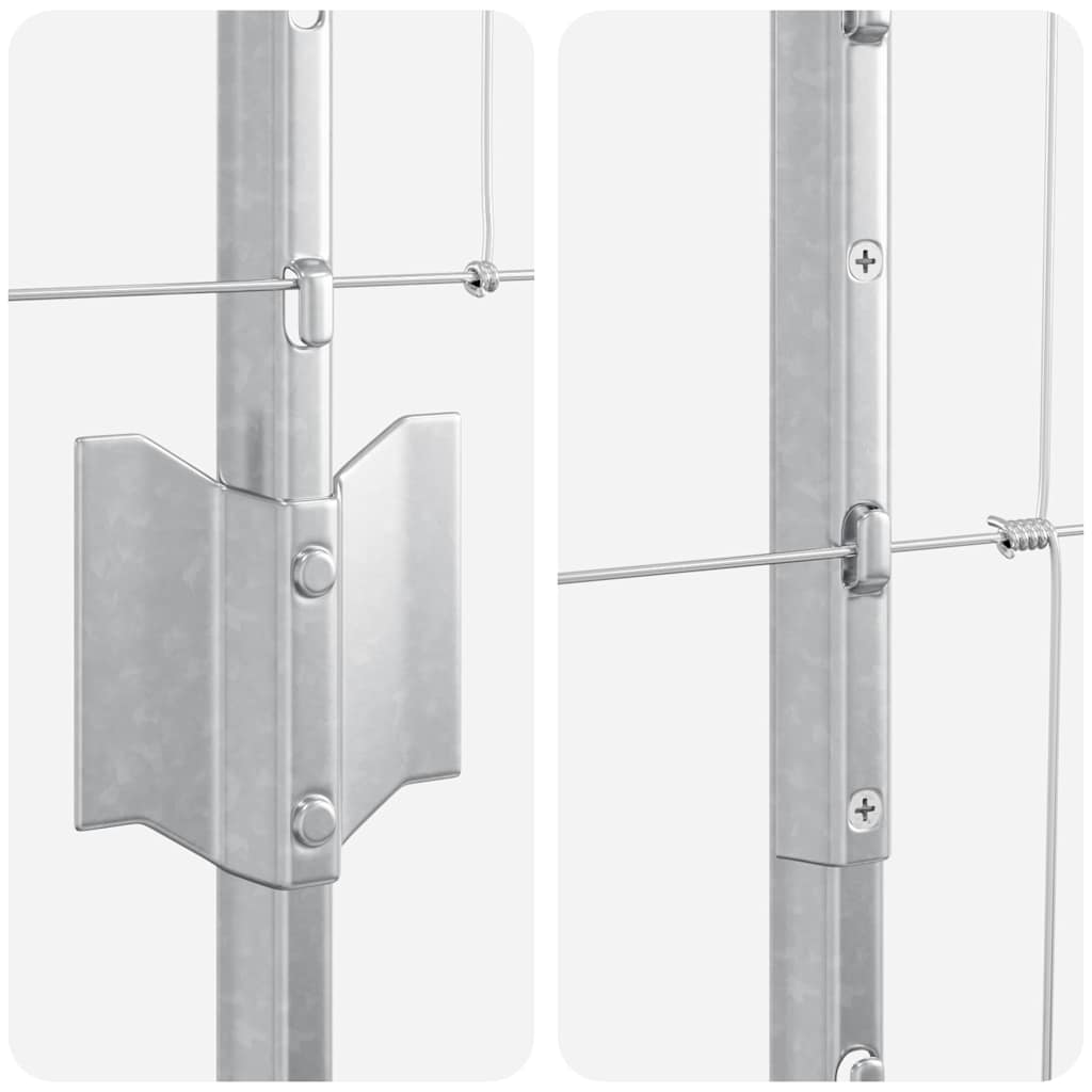 Stängsel med stolpe Silver 1,2 x 50 m Stål