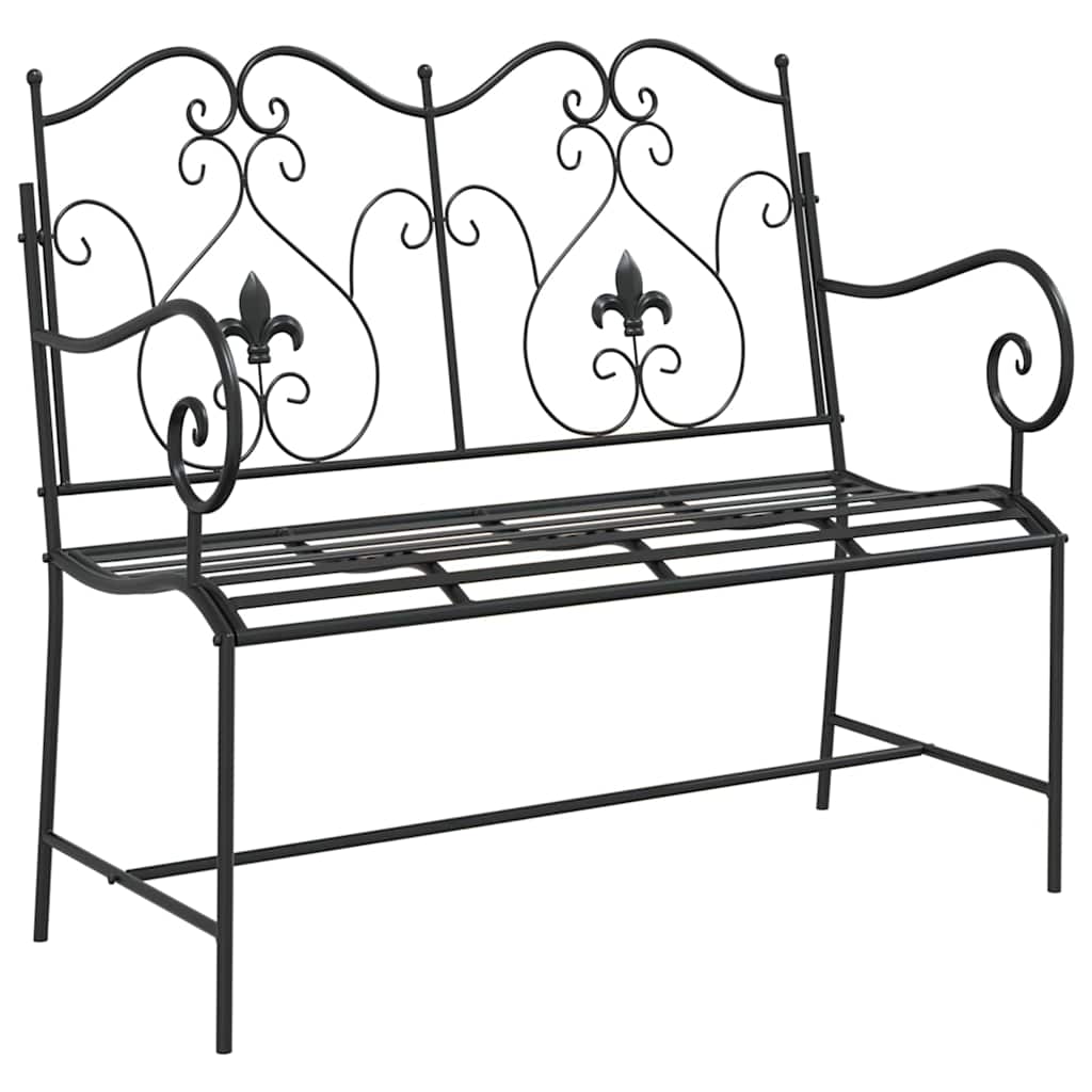 Trädgårdsbänk 2 -Seater 104 x 54 x 93 cm Stål Svart
