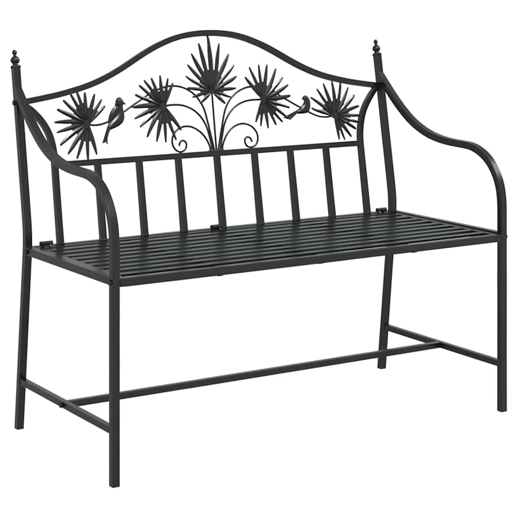 Trädgårdsbänk Svart 104 x 52,5 x 89 cm Stål