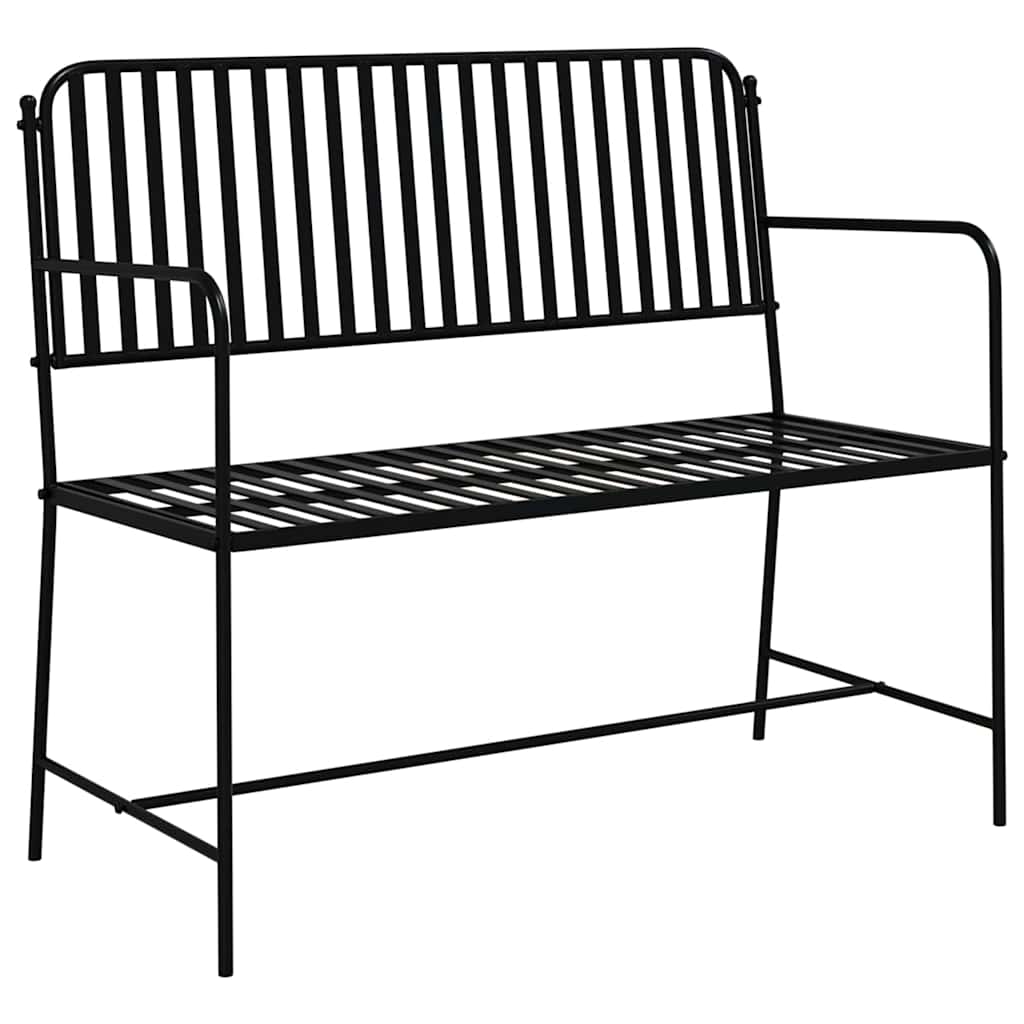 Trädgårdsbänk 2 -Seater 103,5 x 51,5 x 90 cm Stål Svart