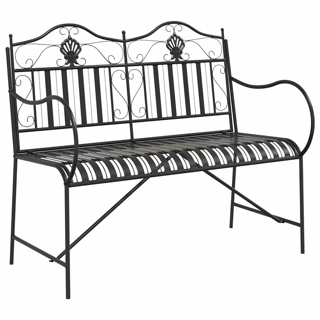 Trädgårdsbänk 2 -Seater 103,5 x 59 x 89 cm Stål Svart