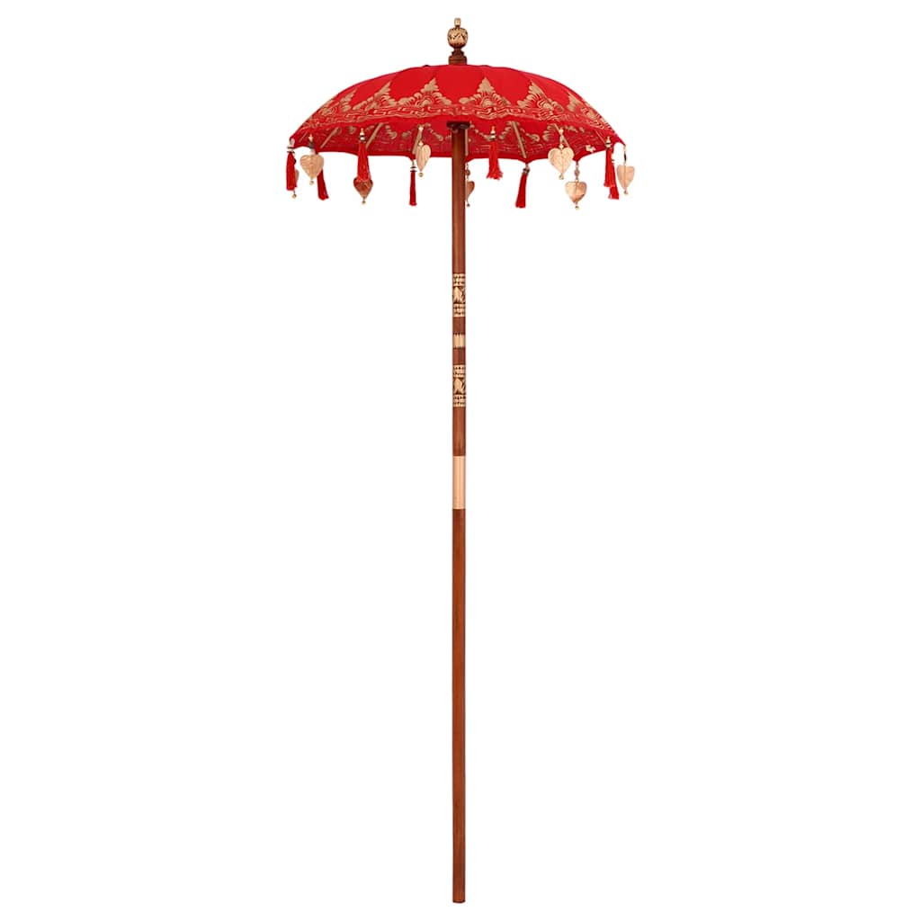 Balinesisk Parasol Röd 95 x 95 x 260 cm Bomull