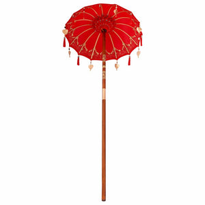 Balinesisk Parasol Röd 95 x 95 x 260 cm Bomull