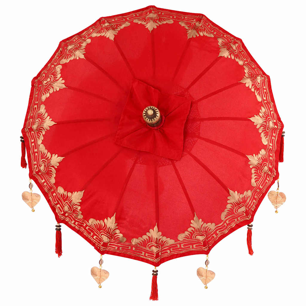 Balinesisk Parasol Röd 95 x 95 x 260 cm Bomull