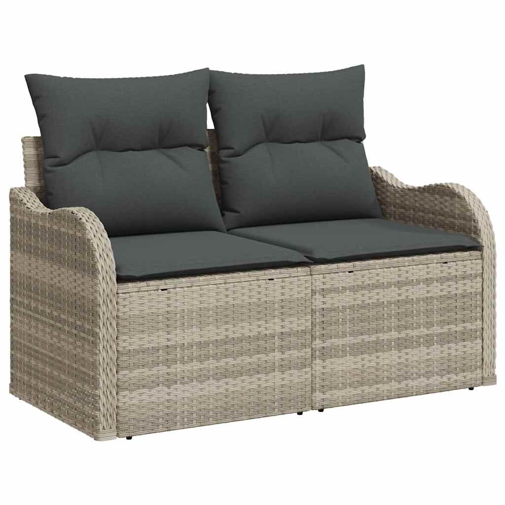 Trädgårdsoffa med kudde Ljusgrå 121 x 62 x 69cm konstrotting