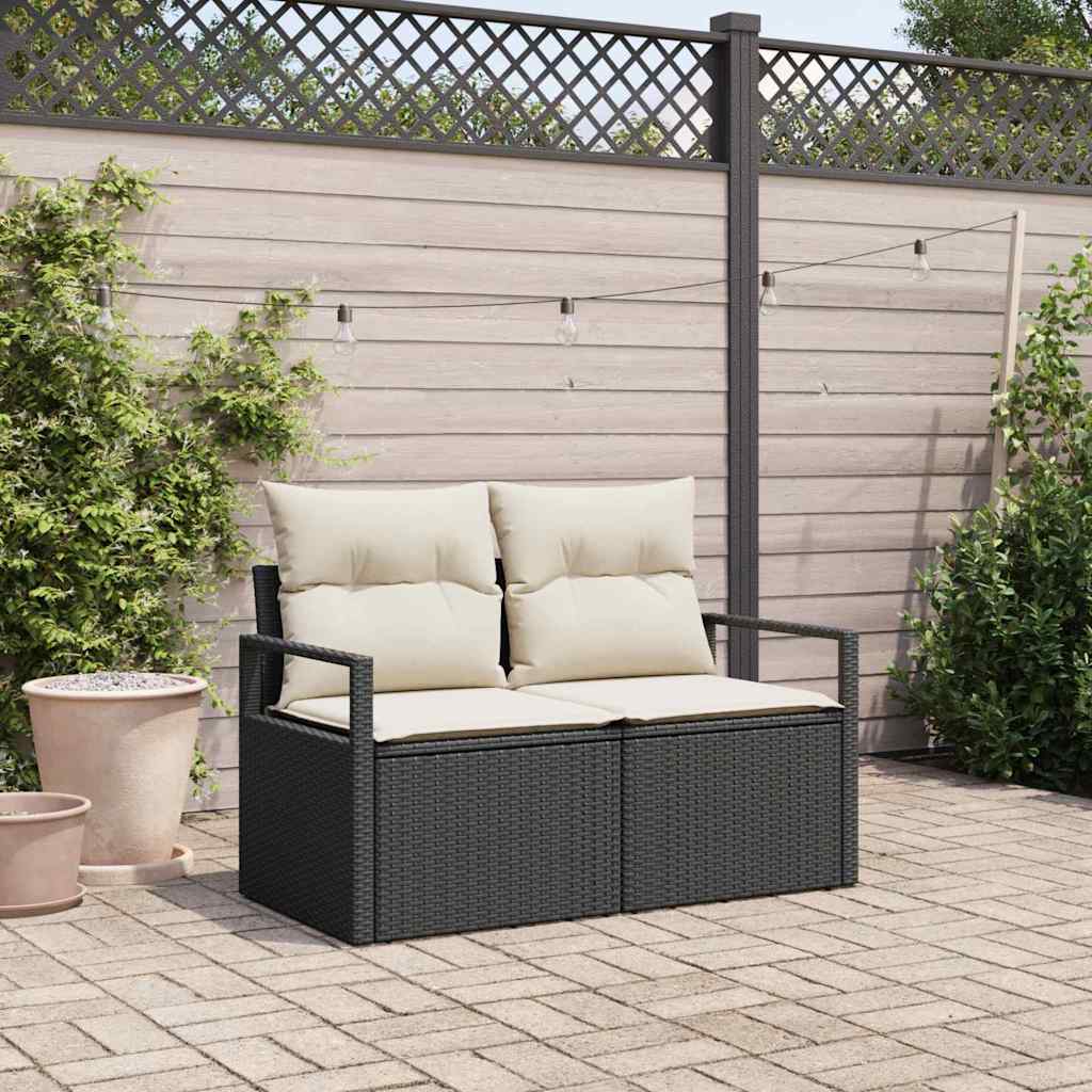 Trädgårdsoffa med kudde 120 x 62 x 69 cm konstrotting