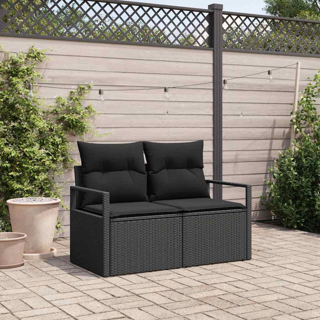 Trädgårdsoffa med kudde 120 x 62 x 69 cm konstrotting