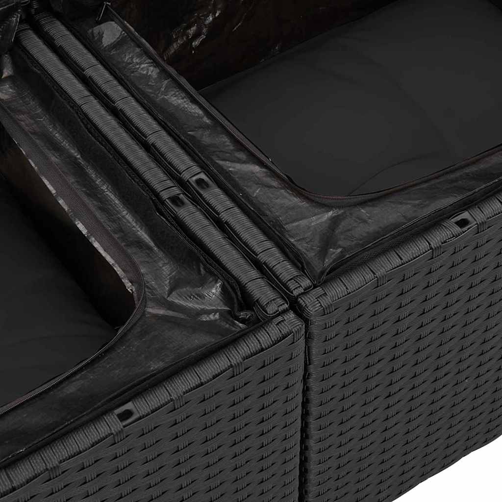 Trädgårdsoffa Svart 120 x 62 x 69 cm konstrotting