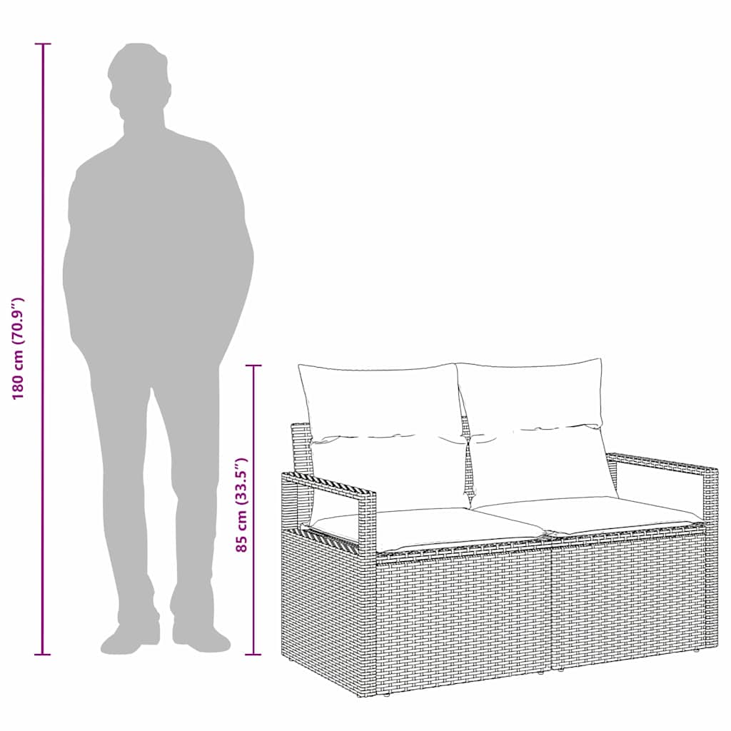 Trädgårdsoffa Svart 120 x 62 x 69 cm konstrotting