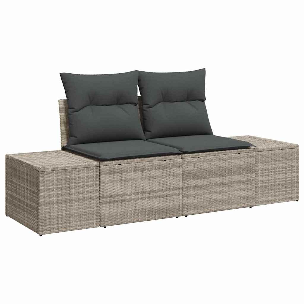 Trädgårdsoffa med kudde Grå 184 x 62 x 69 cm konstrotting