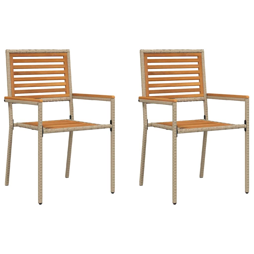 Trädgårds stapelbara stolar 2 st Brun och beige
