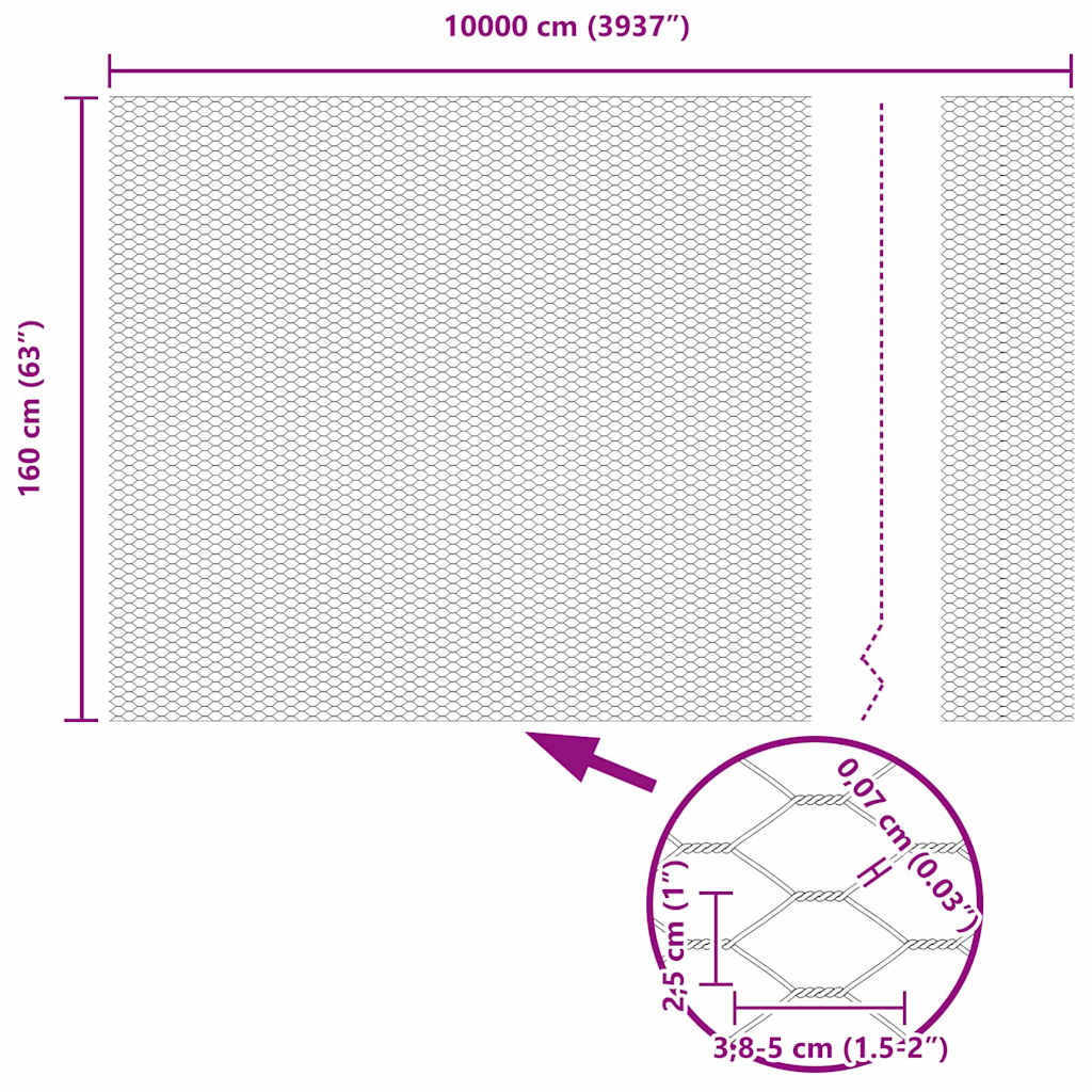 Hexagonstängsel Grön 1,6 x 100 m PVC
