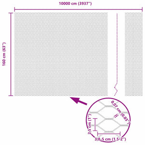 Hexagonstängsel Grön 1,6 x 100 m PVC