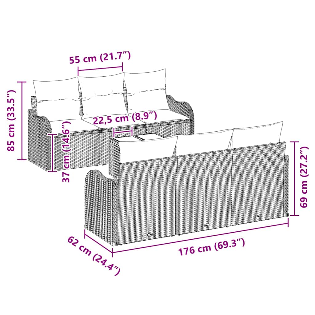 Trädgårdsoffset Svart 55 x 55 x 37 cm konstrotting