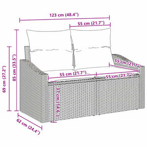 Soffset med kudde 8 pcs Beige konstrotting