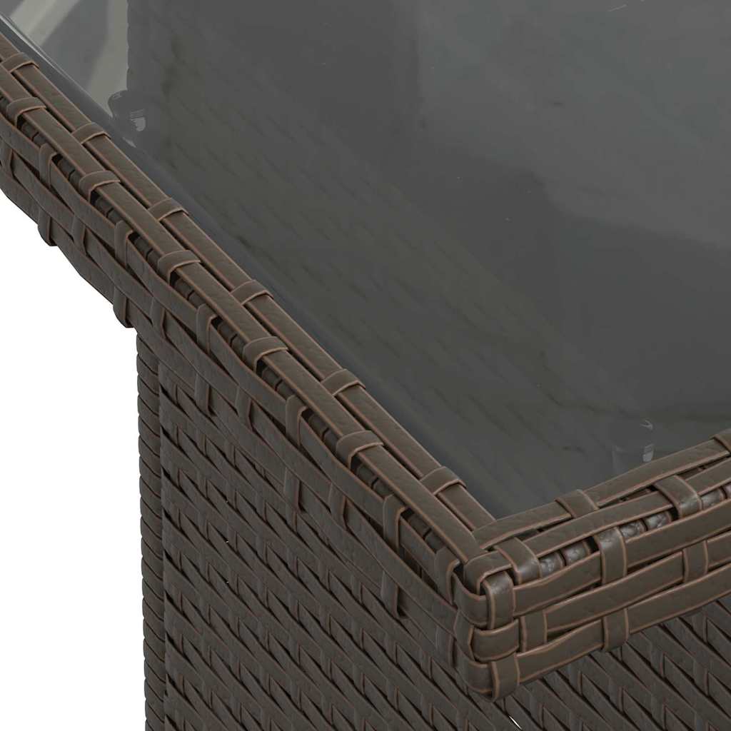 Trädgårdsoffset med kudde 7 pcs Brun och Kräm konstrotting