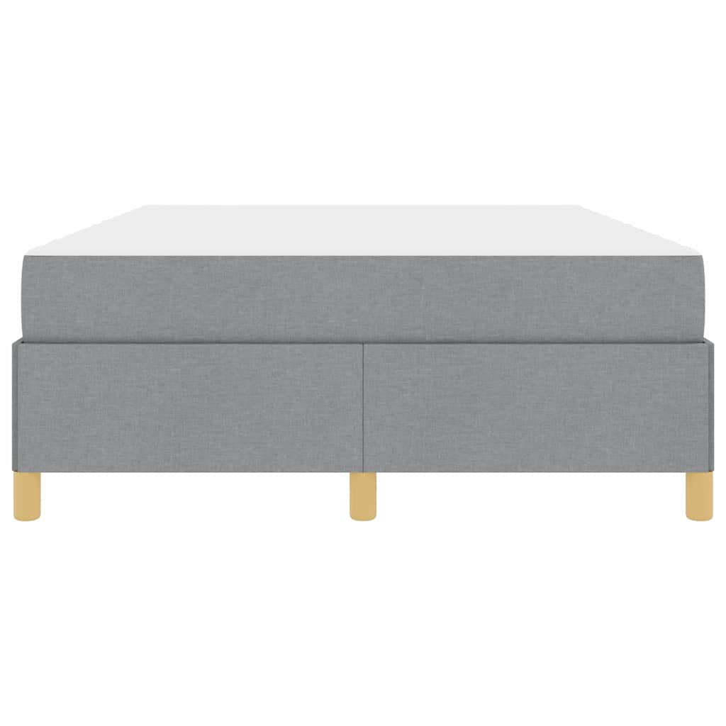 Sängram med madrass Ljusgrå 140 x 200 cm tyg