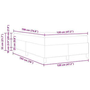 Sängram med madrass Grå 120 x 190 cm tyg