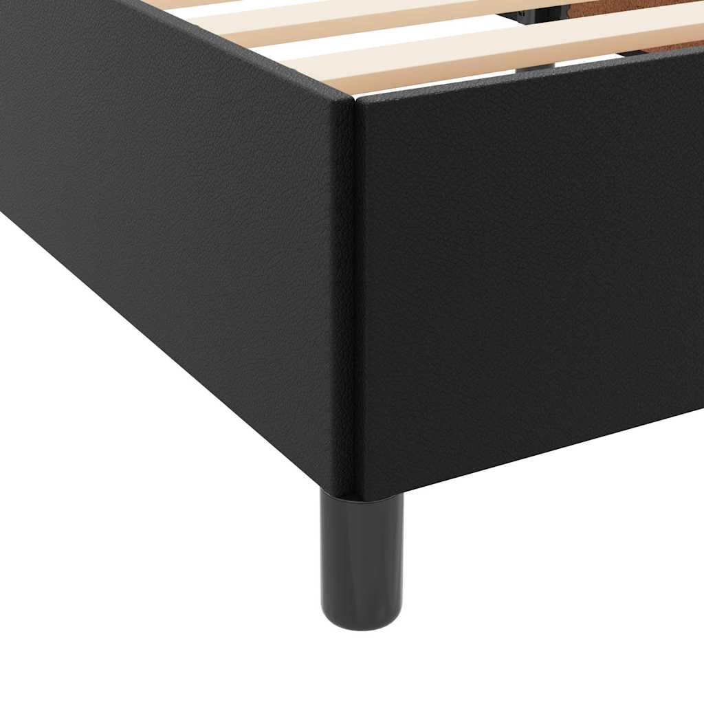 Sängram med madrass Svart 140 x 200 cm tyg