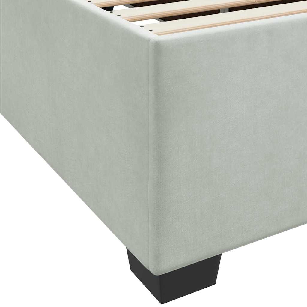 Sängram med madrass Ljusgrå 120 x 190 cm tyg