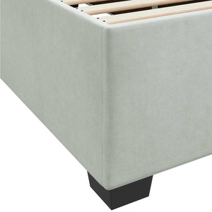 Sängram med madrass Ljusgrå 120 x 190 cm tyg