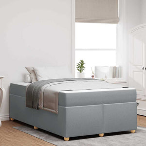 Sängram med madrass Ljusgrå 120 x 190 cm tyg