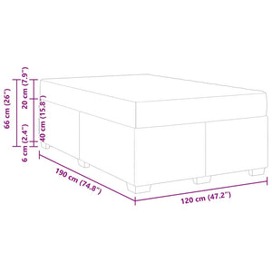 Sängram med madrass Mörkbrun 120 x 190 cm tyg