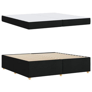Sängram med madrass Svart 200 x 200 cm tyg