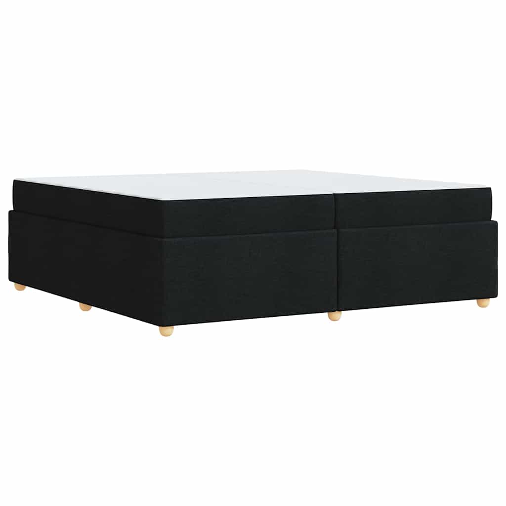 Sängram med madrass Svart 200 x 200 cm tyg
