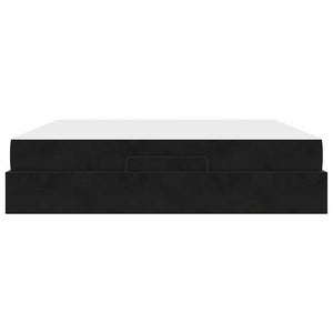 Sängram med madrass med madrass 2 pcs Svart Sammet