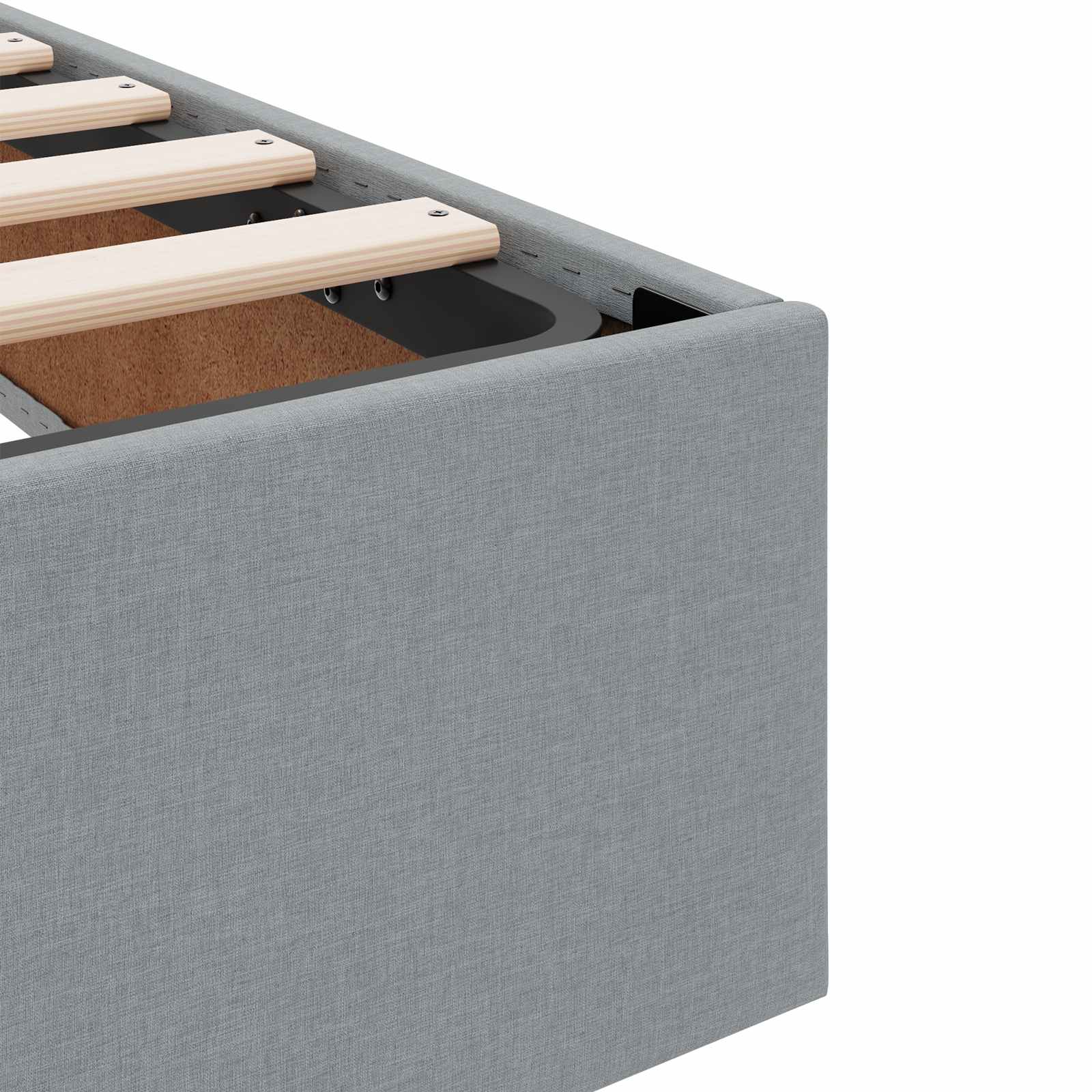 Förvaringssäng med madrass Ljusgrå 120 x 190 cm Polyester