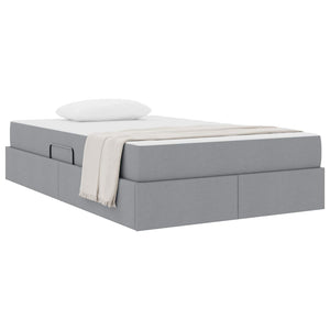 Förvaringssäng med madrass Ljusgrå 120 x 190 cm Polyester