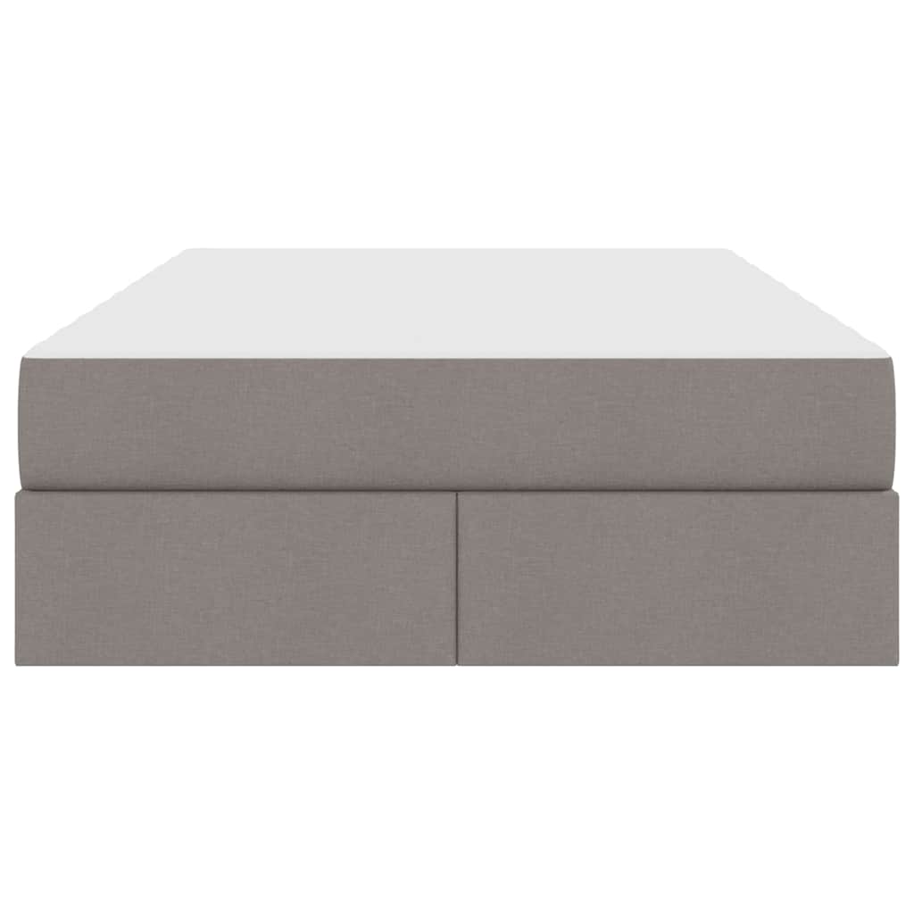 Förvaringssäng med madrass Taupe 120 x 200 cm Polyester