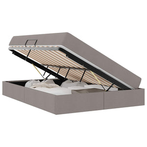 Förvaringssäng med madrass Taupe 140 x 190 cm Polyester