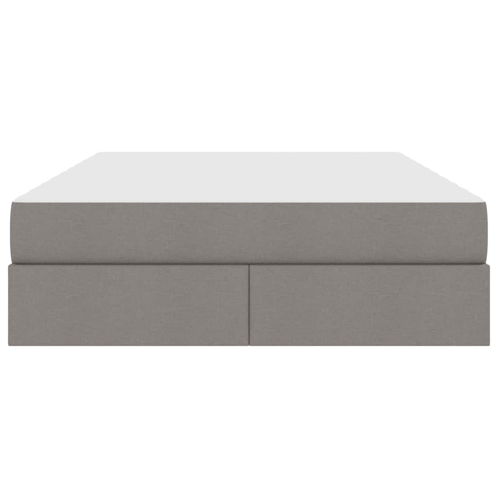 Förvaringssäng med madrass Taupe 140 x 190 cm Polyester