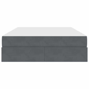 Förvaringssäng med madrass Mörkgrå 140 x 190 cm Sammet