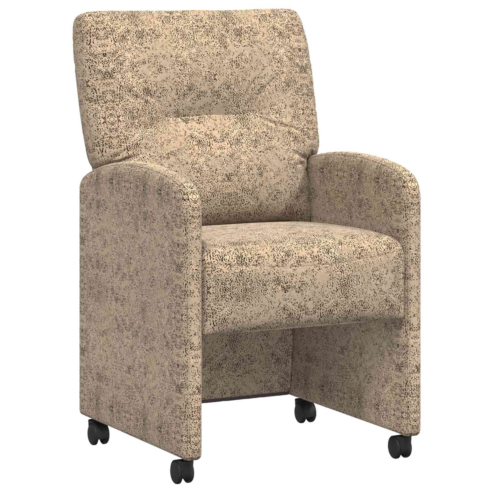 Matstolar med hjul 2 st Faux mockaläder Ljusgrå 57 x 67 x 95 cm