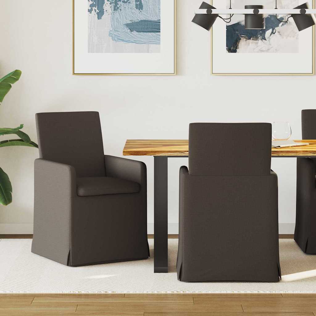 Matstolar 2 st Linne Mörkgrå 57 x 67 x 95 cm