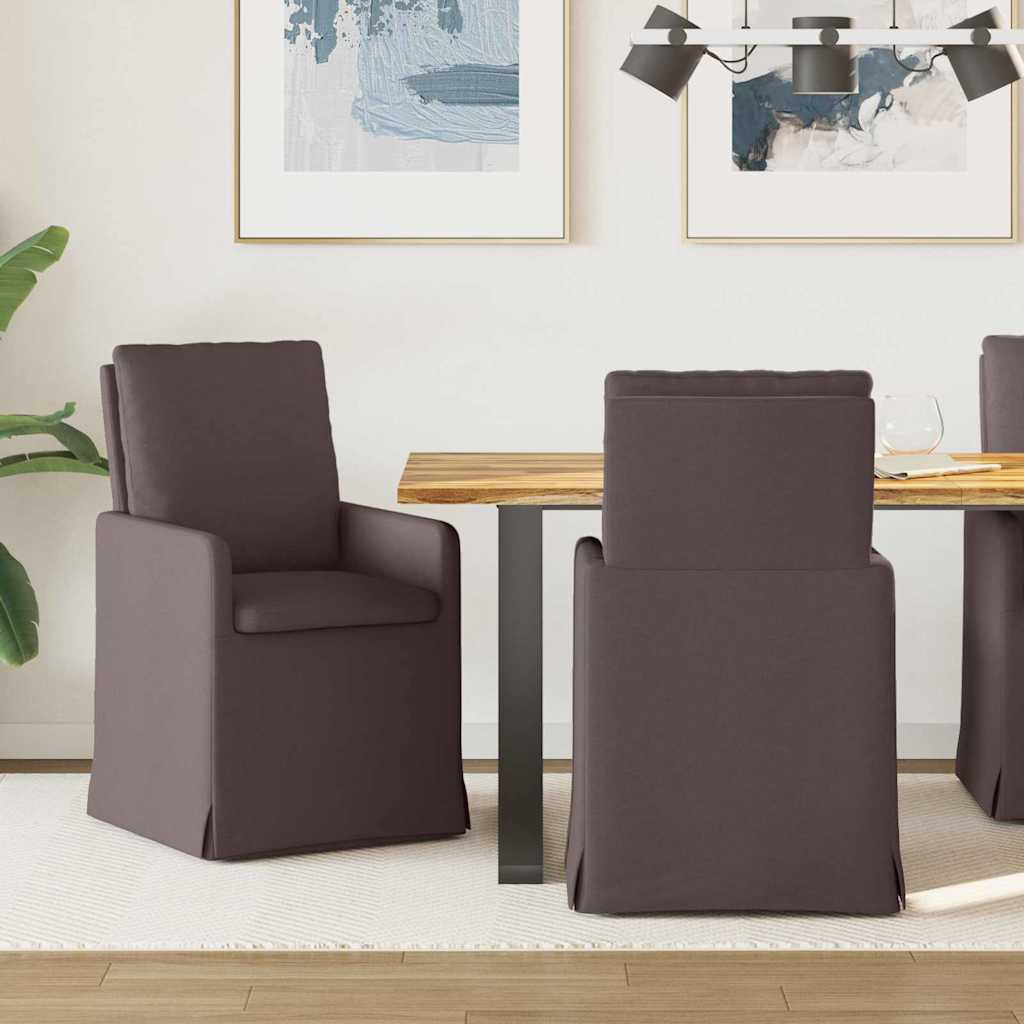 Matstolar 2 st tyg Mörkbrun 57 x 67 x 98 cm