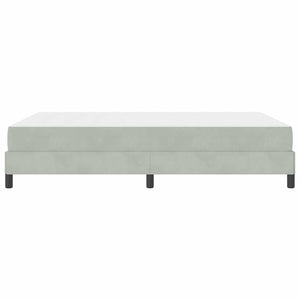 Bäddfjäder med madrass Ljusgrå 160 x 210 cm tyg