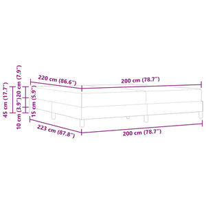 Bäddfjäder med madrass Mörkgrå 200 x 220 cm tyg