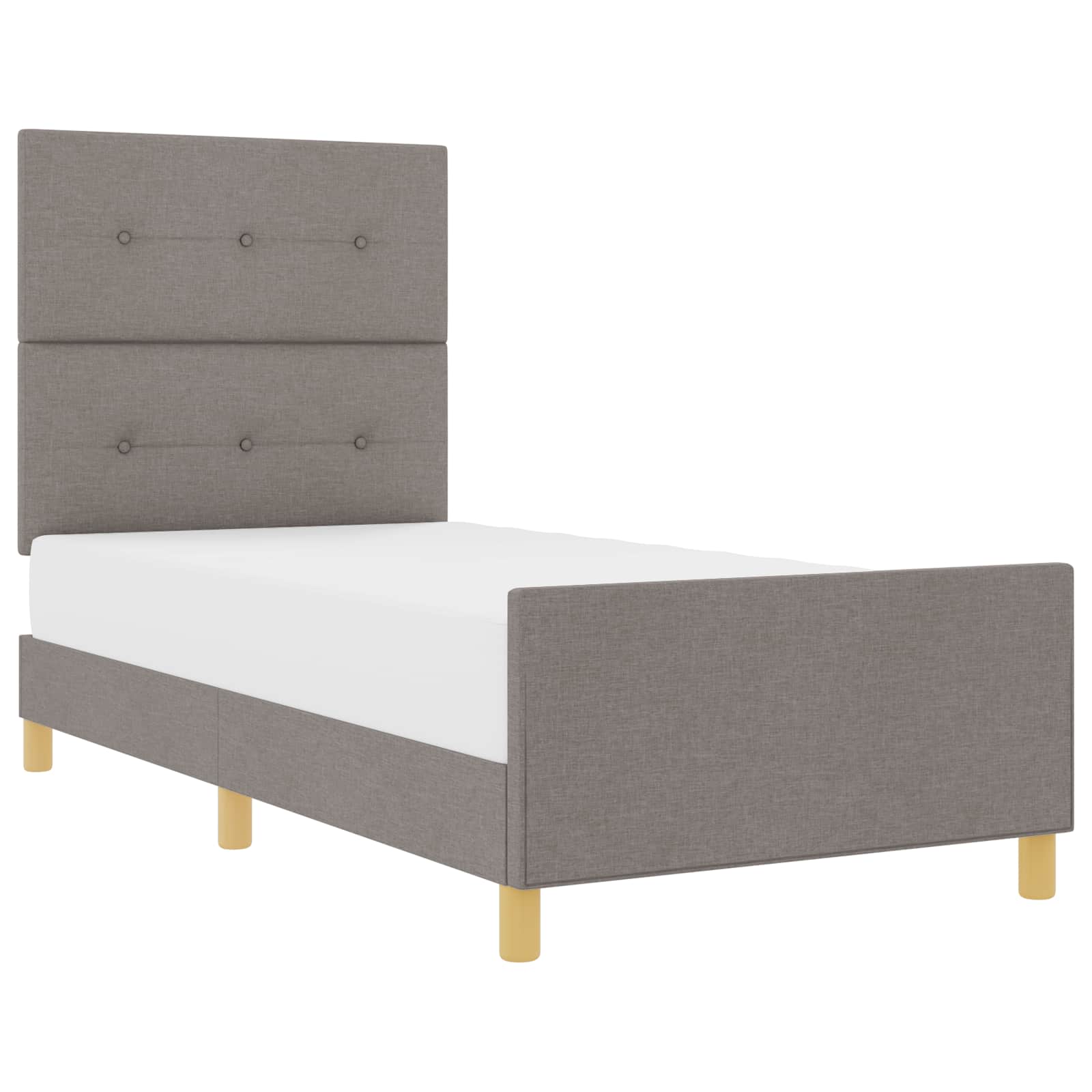 Sängram med huvudgavel Taupe 80 x 200 cm tyg
