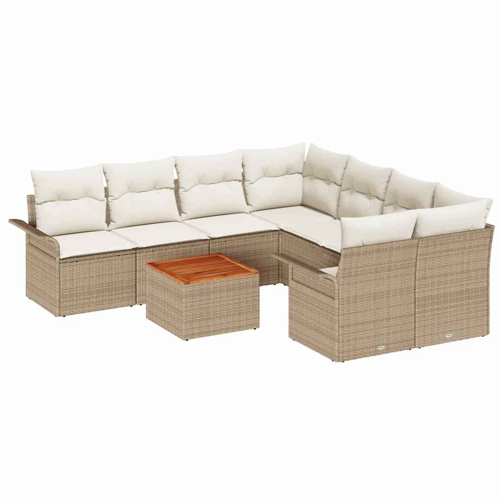Trädgårdsoffset 9 st 8-Antal sittplatser Beige och gräddfärgad