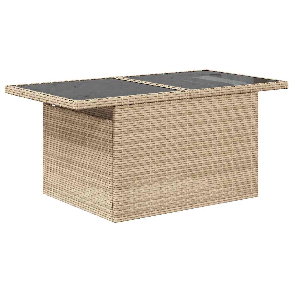 Trädgårdsoffset 10 st Beige Poly Rattan
